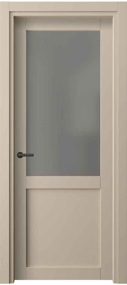 Межкомнатная дверь Нео 2122 ПЭТ светло-бежевый Сатинированное серое стекло, триплекс Цена 239644 ₸ | Volhovec