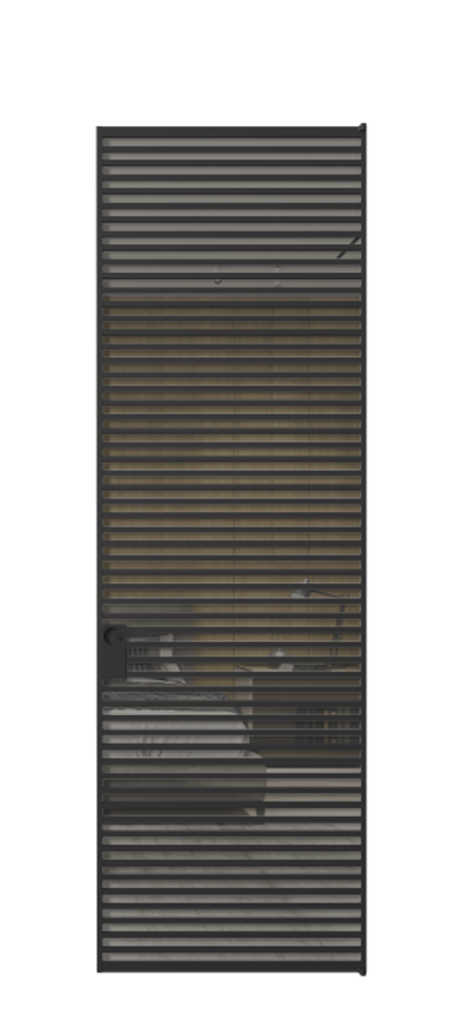 Алюминиевая дверь АЛПЛ040.07 Алюминий Черный Рефлективное серое стекло "Stopsol", калёное Цена 1433760  | Volhovec