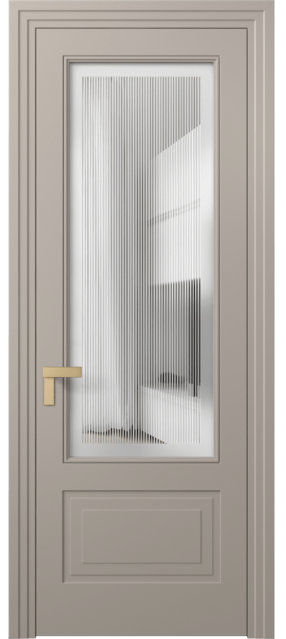Межкомнатная дверь Rocca 8342 Матовый бисквитный Сатинированное с гравировкой "Каннелюры", триплекс Цена 573450 ₸ | Volhovec