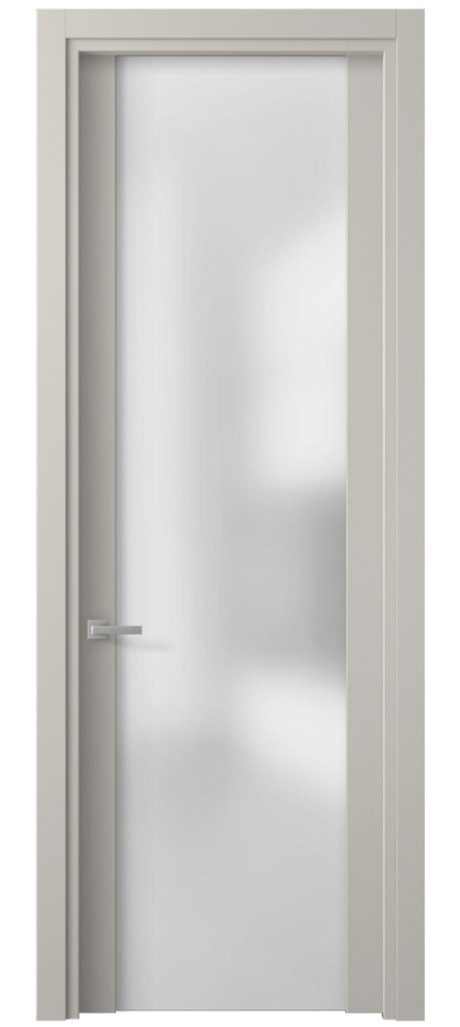 Межкомнатная дверь Planum 4114 Матовый облачно-серый Сатинированное стекло Цена 296020 ₸ | Volhovec