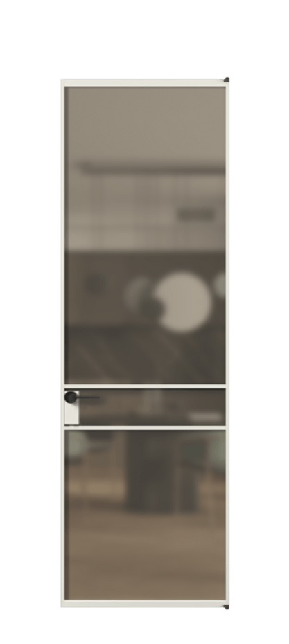 Алюминиевая дверь АЛПЛ040.02 Алюминий серый Сатинированное бронзовое стекло, триплекс Цена 773570  | Volhovec