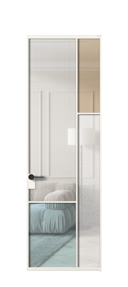 Межкомнатная дверь Mosaic АЛПЛ041.12 Алюминий пудровый белый Комбинация стекол Группы 1 и Группы 3 Цена 1072470 ₸ | Volhovec