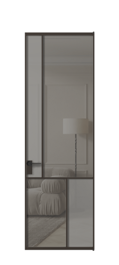 Межкомнатная дверь Mosaic АЛПЛ041.20 Алюминий антрацит Сатинированное серое стекло, триплекс, 6 мм + Прозрачное серое стекло, триплекс Цена 1035030 ₸ | Volhovec