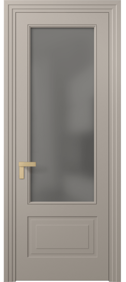 Межкомнатная дверь Rocca 8342 Матовый бисквитный Сатинированное серое стекло, триплекс Цена 517290 ₸ | Volhovec