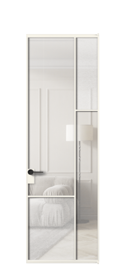 Межкомнатная дверь Мозаик АЛПЛ041.12 Алюминий пудровый белый Рифлёное стекло "Дюна", триплекс, 6 мм + Фактурное стекло "Лёд", триплекс Цена 1314457 ₸ | Volhovec