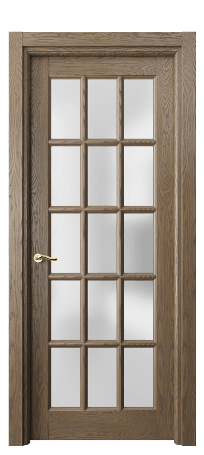 Межкомнатная дверь Lignum 0708 Дуб мраморный брашированный Сатинированное стекло Цена 1081390 ₸ | Volhovec