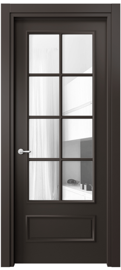 Дверь межкомнатная Paris 8112 Матовый антрацит Прозрачное стекло, 4 мм Гладкий наличник МАН Цена 451770 ₸ Наличники уже входят в базовый комплект. Фабрика дверей Волховец 8 (800) 551 43 19 Межкомнатная дверь Paris 8112 Матовый антрацит Прозрачное стекло, 4 мм Цена 451770 ₸| Volhovec