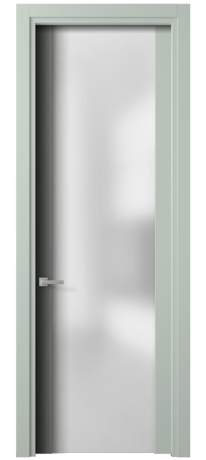 Межкомнатная дверь Планум 4114 Матовый белоснежный Сатинированное стекло Цена 476161 ₸ | Volhovec