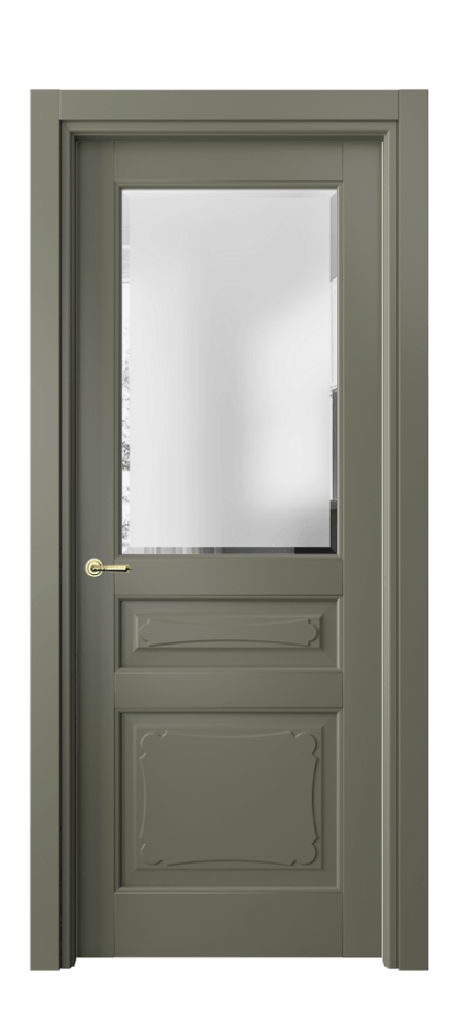 Межкомнатная дверь Тоскана Элегантэ 6324 Матовый оливковый тёмный Сатинированное стекло с фацетом Цена 762796 ₸ | Volhovec