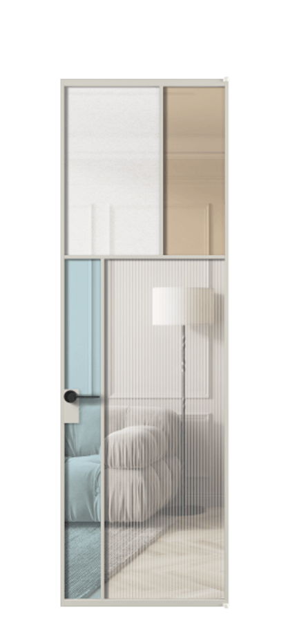 Межкомнатная дверь Mosaic АЛПЛ041.22 Алюминий тёплый серый Комбинация стекол Группы 1 и Группы 3 Цена 1072470 ₸ | Volhovec