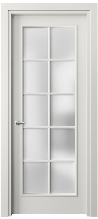 Межкомнатная дверь Париж 8102 Матовый серый Сатинированное стекло Цена 466633 ₸| Volhovec