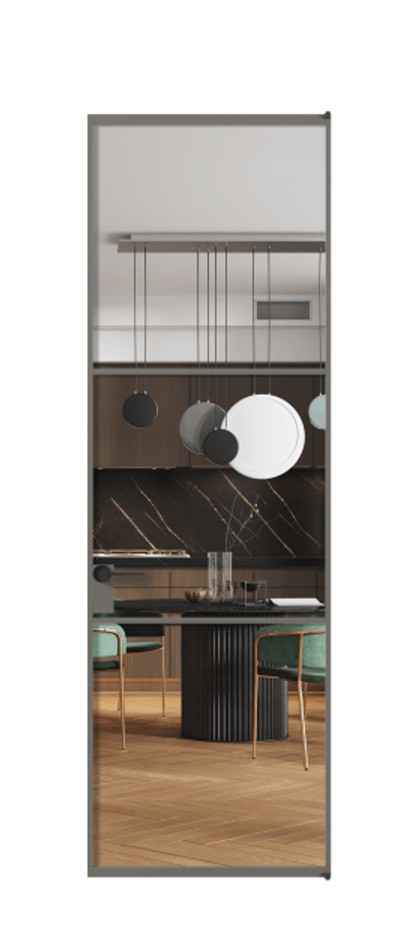 Алюминиевая дверь АЛПЛ040.03 Алюминий классический серый Прозрачное стекло "Кристал Вижн", калёное Цена 985597  | Volhovec