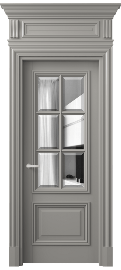 Межкомнатная дверь Антик 7312 Матовый нейтральный серый Двустороннее зеркало с фацетом, триплекс Цена 1388840 ₸ | Volhovec