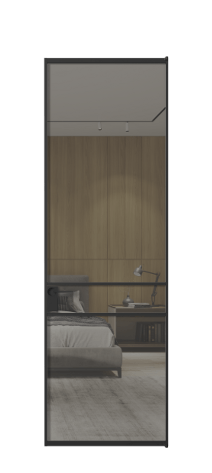 Алюминиевая дверь АЛПЛ040.02 Алюминий Черный Рефлективное серое стекло "Stopsol", калёное Цена 917090  | Volhovec