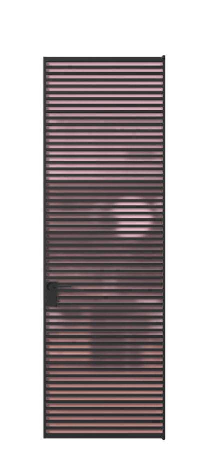 Алюминиевая дверь АЛПЛ040.07 Алюминий Черный Сатинированное розовое стекло, триплекс Цена 1162950  | Volhovec