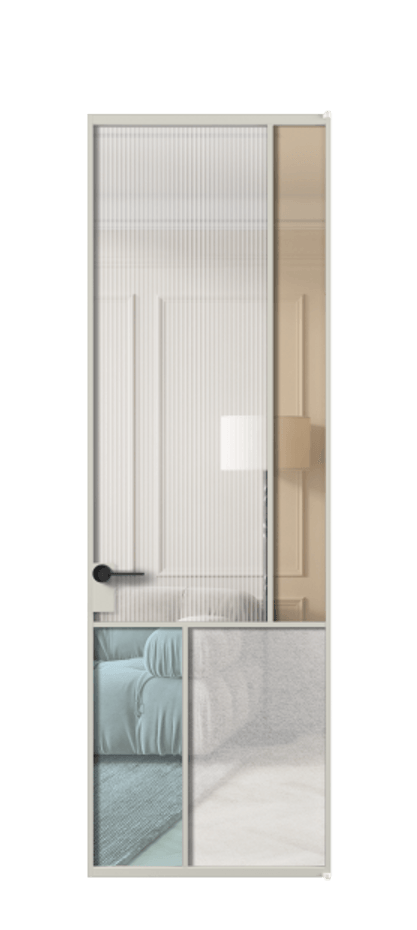 Межкомнатная дверь Мозаик АЛПЛ041.21 Алюминий тёплый серый Комбинация стекол Группы 1 и Группы 3 Цена 1299337 ₸ | Volhovec