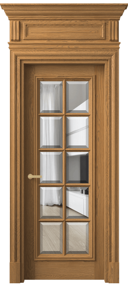 Межкомнатная дверь Antique 7310 Дуб солнечный матовый Прозрачное стекло с фацетом Цена 1844230 ₸ | Volhovec