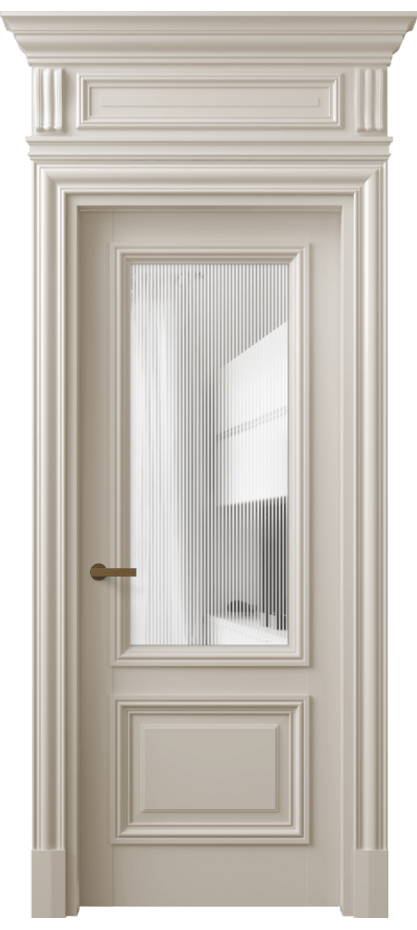 Межкомнатная дверь Antique 7302 Бук светло-бежевый Рифлёное стекло "Дюна", триплекс Цена 1052120 ₸ | Volhovec