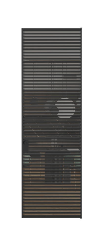 Алюминиевая дверь АЛПЛ040.07 Алюминий Черный Прозрачное серое стекло, триплекс Цена 1162950  | Volhovec