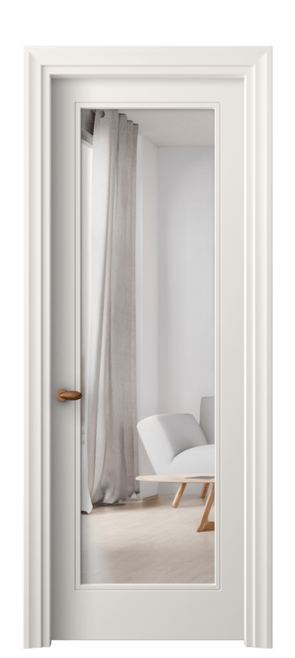 Межкомнатная дверь Esse 8502 Матовый пудровый белый Двустороннее зеркало, триплекс Цена 451150 ₸ | Volhovec