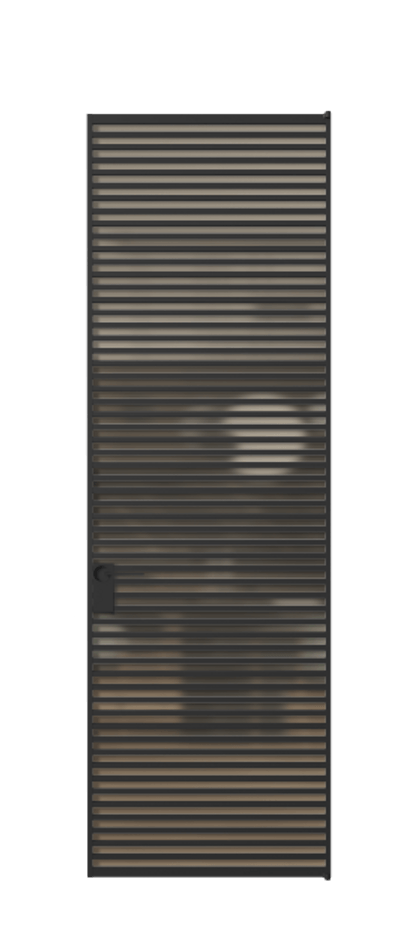 Алюминиевая дверь АЛПЛ040.07 Алюминий Черный Сатинированное бронзовое стекло, триплекс Цена 1162950  | Volhovec