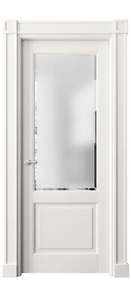 Межкомнатная дверь Toscana Plano 6302 Бук серый Сатинированное стекло с фацетом Цена 823300 ₸ | Volhovec