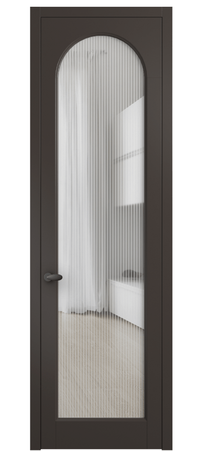 Межкомнатная дверь Palazzo 6804 Матовый антрацит Рифлёное стекло "Moru", триплекс Цена 655381 ₸ | Volhovec