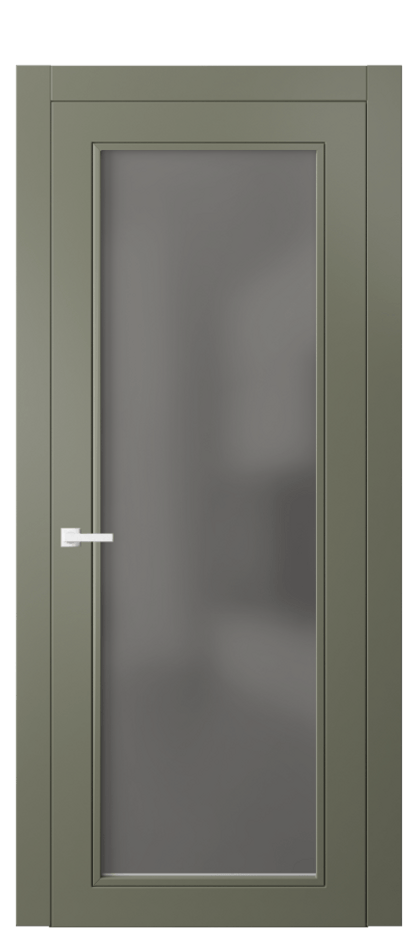 Межкомнатная дверь Neo Classic 8000 Матовый оливковый тёмный Сатинированное серое стекло, триплекс Цена 372900 ₸ | Volhovec