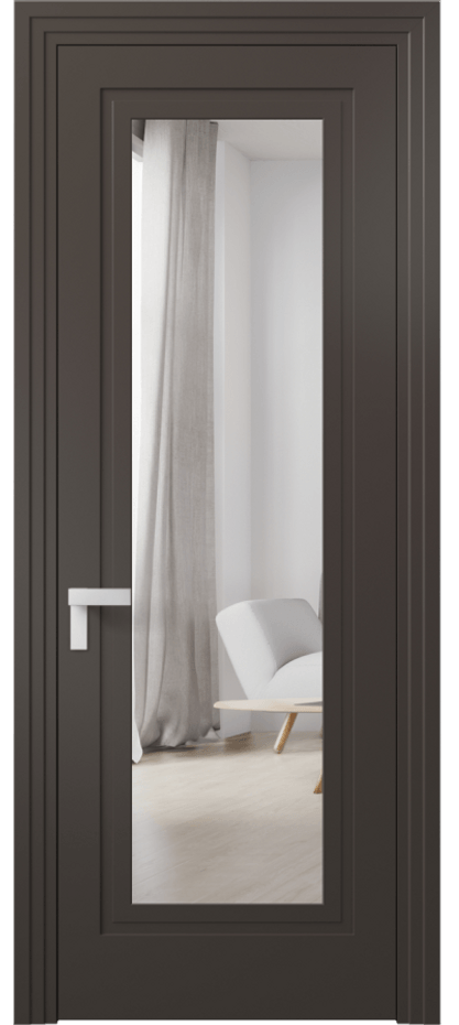 Межкомнатная дверь Rocca 8303 Матовый антрацит Двустороннее зеркало, триплекс Цена 517290 ₸ | Volhovec