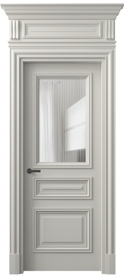 Межкомнатная дверь Антик 7304 Матовый тёплый серый Рифлёное стекло "Мору", триплекс Цена 1272416 ₸ | Volhovec