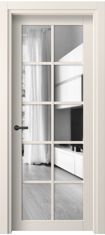 Межкомнатная дверь Нео 2106 ПЭТ кремово-белый Двустороннее зеркало, триплекс Цена 236053 ₸ | Volhovec