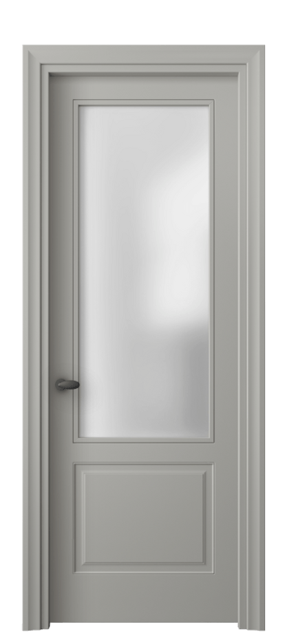 Межкомнатная дверь Эссе 8552 Матовый нейтральный серый Сатинированное стекло Цена 431668 ₸ | Volhovec