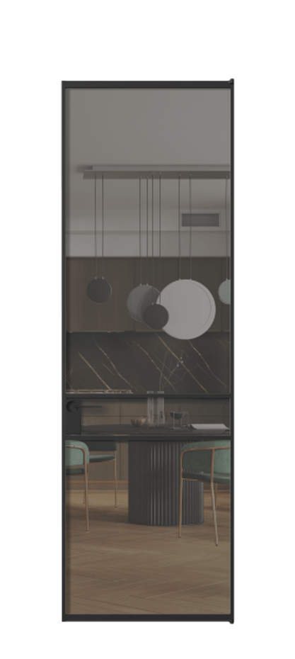 Алюминиевая дверь АЛПЛ040.02 Алюминий Черный Прозрачное серое стекло, триплекс Цена 749610  | Volhovec