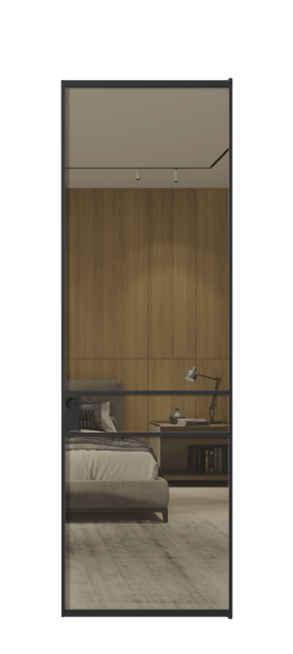 Алюминиевая дверь АЛПЛ040.02 Алюминий Черный Рефлективное бронзовое стекло "Stopsol", калёное Цена 917090  | Volhovec