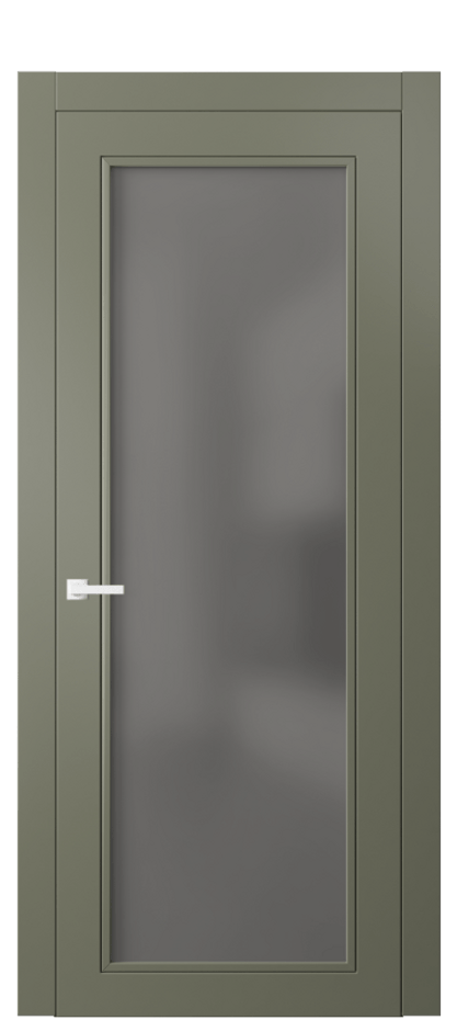 Межкомнатная дверь Neo Classic 8000 Матовый оливковый тёмный Сатинированное серое стекло, триплекс Цена 393860 ₸ | Volhovec