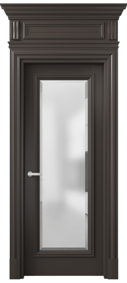 Межкомнатная дверь Антик 7300 Матовый антрацит Сатинированное стекло с фацетом Цена 1227056 ₸ | Volhovec