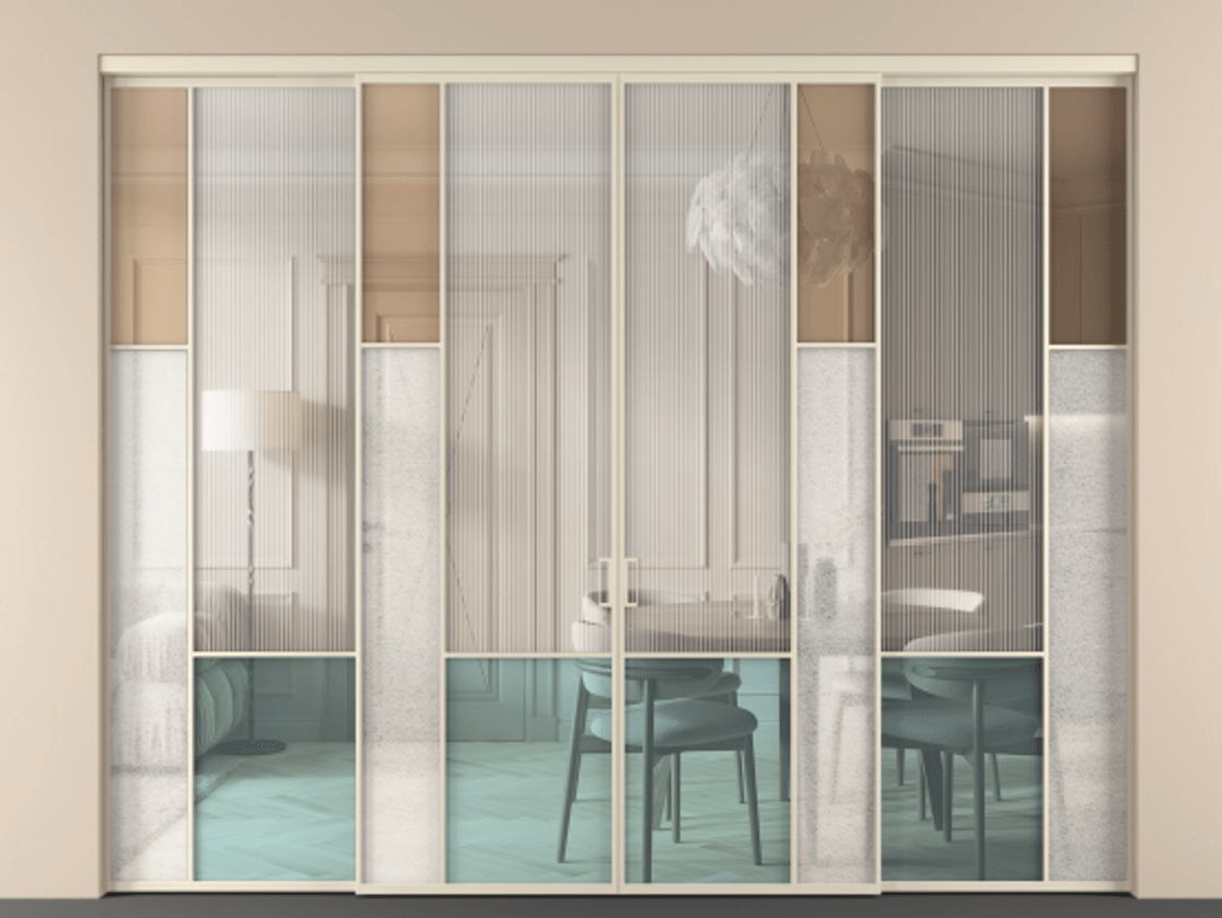 Перегородка Mosaic внутри проёма 4 створки АЛПР 041.12 Алюминий бежево-серый Комбинация стекол Группы 1 и Группы 3. Цена 3025900 ₸ . Фабрика дверей Волховец 8 (800) 551 43 19 Перегородка Mosaic внутри проёма 4 створки АЛПР 041.12 Алюминий бежево-серый Комбинация стекол Группы 1 и Группы 3 Цена 3025900 ₸ | Volhovec