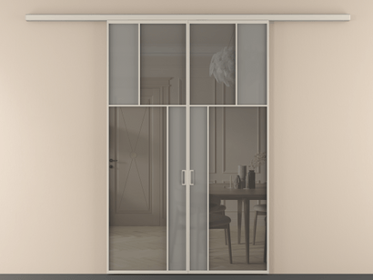 Алюминевая перегородка vd2_2_АСБЖ_Серый сатин триплекс+Серый триплекс_new. Цвет Алюминий светло-бежевый. Материал Алюминий в эмали. Коллекция Перегородка Mosaic вдоль стены двустворчатая. Фото. Алюминевая перегородка vd2_2_АСБЖ_Серый сатин триплекс+Серый триплекс_new. Цвет Алюминий светло-бежевый. Материал Алюминий в эмали. Коллекция Перегородка Mosaic вдоль стены двустворчатая. Картинка.