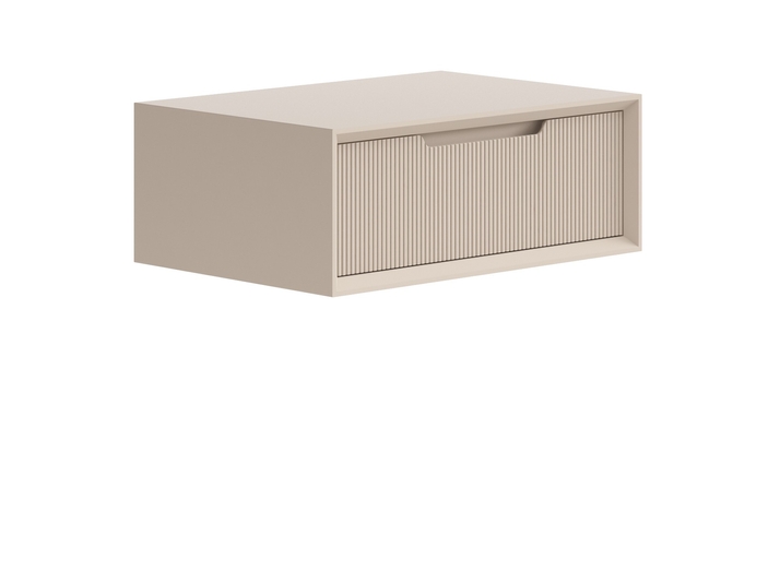 Мебель Тумба подвесная прикроватная Velvet 1 ящик. Цвет Матовый бисквитный. Материал Гладкая эмаль. Коллекция Тумба подвесная прикроватная Velvet 1 ящик. Картинка.