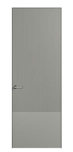 Дверь межкомнатная Межкомнатная дверь Velvet АКП 8203 Гладкая эмаль (велвет, вельвет, рифленые двери, двери с рифлением, двери с фрезеровкой, фрезерованные двери, вэлвэт, вэлвет, dtkmdtn, dtkdtn). Цвет Матовый нейтральный серый. Материал Гладкая эмаль. Коллекция Velvet. Картинка.