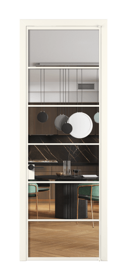 Дверь межкомнатная АЛПЛ040.04 АПБЛ Crystalvision. Цвет Алюминий пудровый белый. Материал Алюминий в эмали. Коллекция Formato. Картинка.