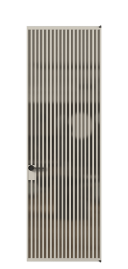 Дверь межкомнатная АЛПЛ040.07 Бронза сатин триплекс АСБЖ. Цвет Алюминий светло-бежевый. Материал Алюминий в эмали. Коллекция Формато. Картинка.