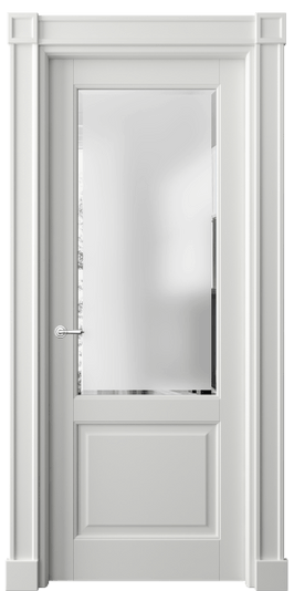 Дверь межкомнатная 6302 МССР САТ-Ф. Цвет Матовый светло-серый. Материал Гладкая эмаль. Коллекция Тоскана Плано. Картинка.