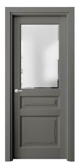 Дверь межкомнатная 6324 МКЛС САТ-Ф. Цвет Матовый классический серый. Материал Гладкая эмаль. Коллекция Тоскана Элегантэ. Картинка.