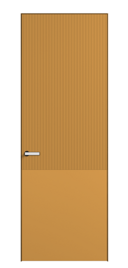 Дверь межкомнатная Межкомнатная дверь Velvet 8205 Гладкая эмаль (велвет, вельвет, рифленые двери, двери с рифлением, двери с фрезеровкой, фрезерованные двери, вэлвэт, вэлвет, dtkmdtn, dtkdtn). Цвет RAL Пастельно-жёлтый RAL 1034. Материал Гладкая эмаль. Коллекция Velvet. Картинка.