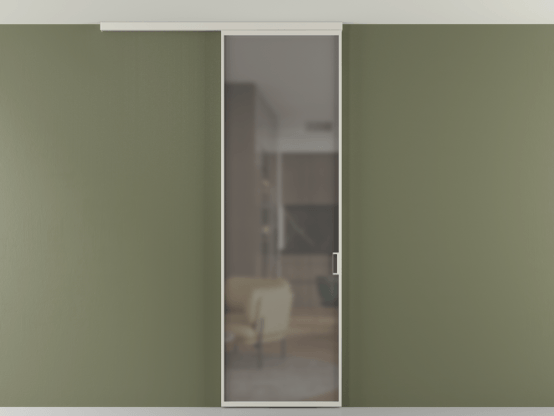 Алюминевая перегородка vd1_01 Алюминий тёплый серый Серый сатин матовое. Цвет Алюминий тёплый серый. Материал Алюминий в эмали. Коллекция Перегородка Формато вдоль стены на потолок 1 створка. Картинка.