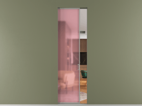 Алюминевая перегородка АЛПР 040.01 МНСР САТ РОЗ. Цвет Алюминий нейтральный серый. Материал Алюминий в эмали. Коллекция Перегородка Formato скрытый пенал 1 створка. Картинка.