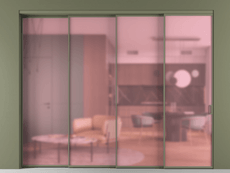 Перегородка Formato внутри проёма 4 створки с синхронным механизмом