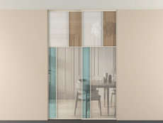 Перегородка Mosaic внутри проёма скрытое крепление в потолок 2 створки