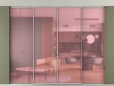 Перегородка Formato внутри проёма скрытое крепление в потолок 4 створки